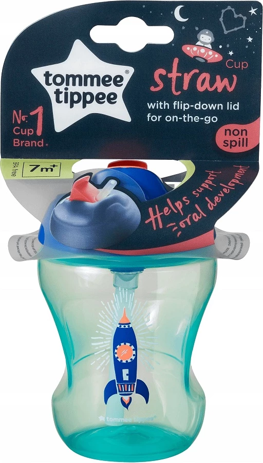Gotë me pipë për djem Tommee Tippee Spill-Proof Cup 7m+, 230ml
