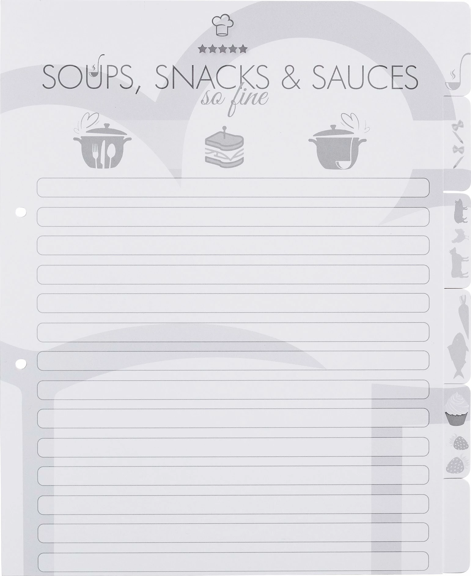 Dosje recetash Herma Home Cooking 19668, DIN A4, me ndarje, 6 ndarës, e zezë