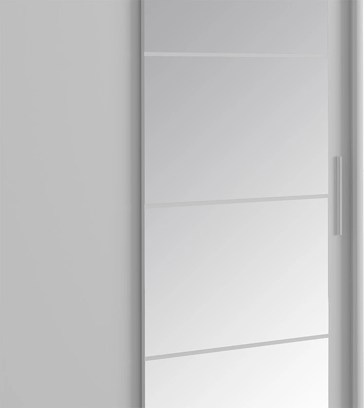 Dollap me 2 dyer rrëshqitëse Elodie me pasqyrë, bardhë, 180x61x216cm