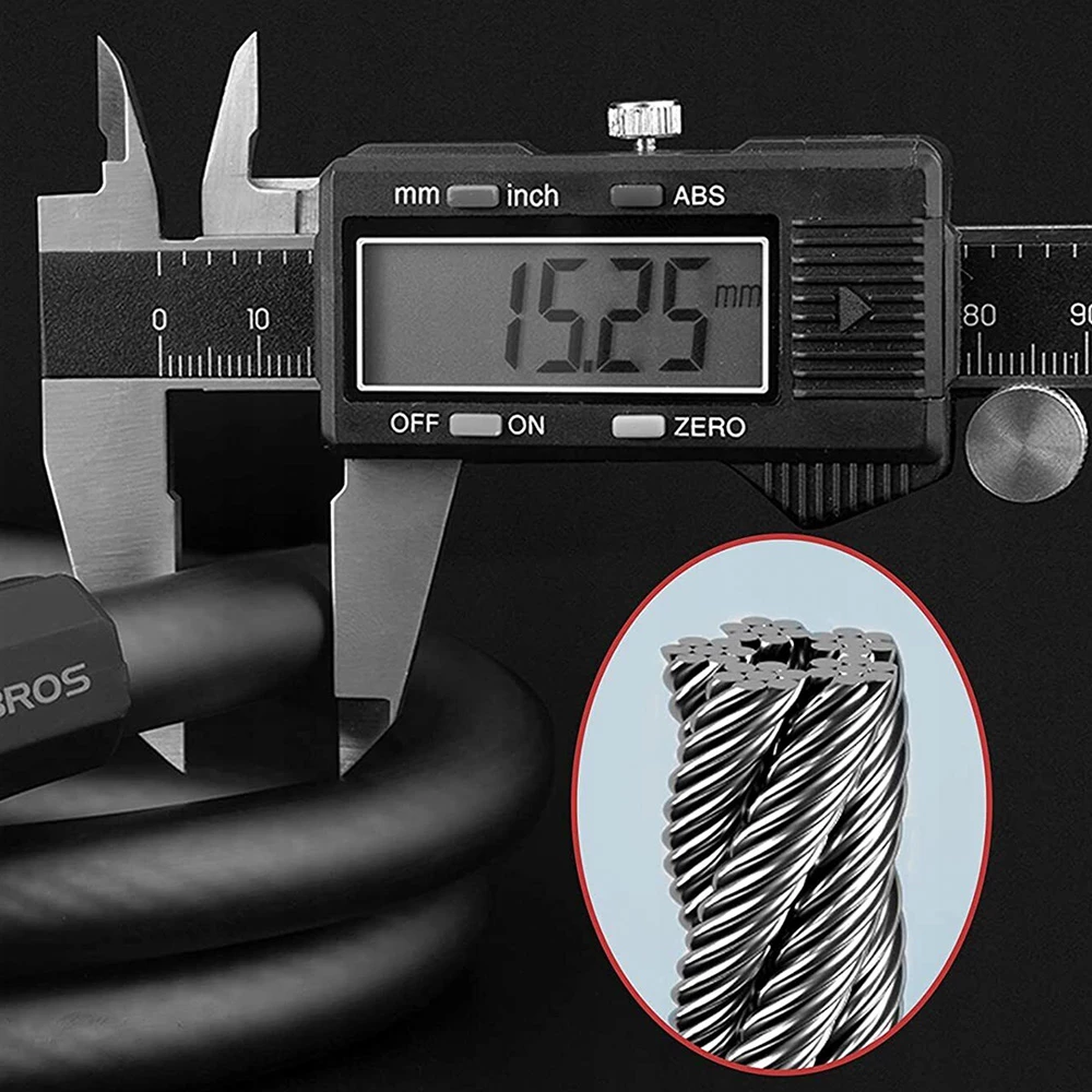 Bravë spirale për biçikletë Rockbros RKS507-1BK, 1.8 m, e zezë