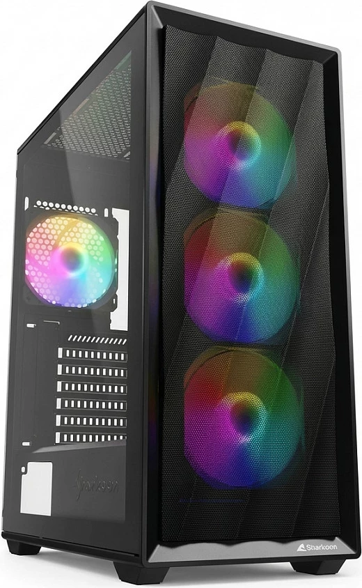 Kasë kompjuteri Sharkoon VK4 Rainbow, ATX, panel xhami, RGB, e zezë