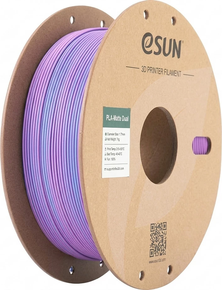 Filament për printer 3D eSun PLA Matte Dual 1.75mm, 1kg, vjollcë/blu