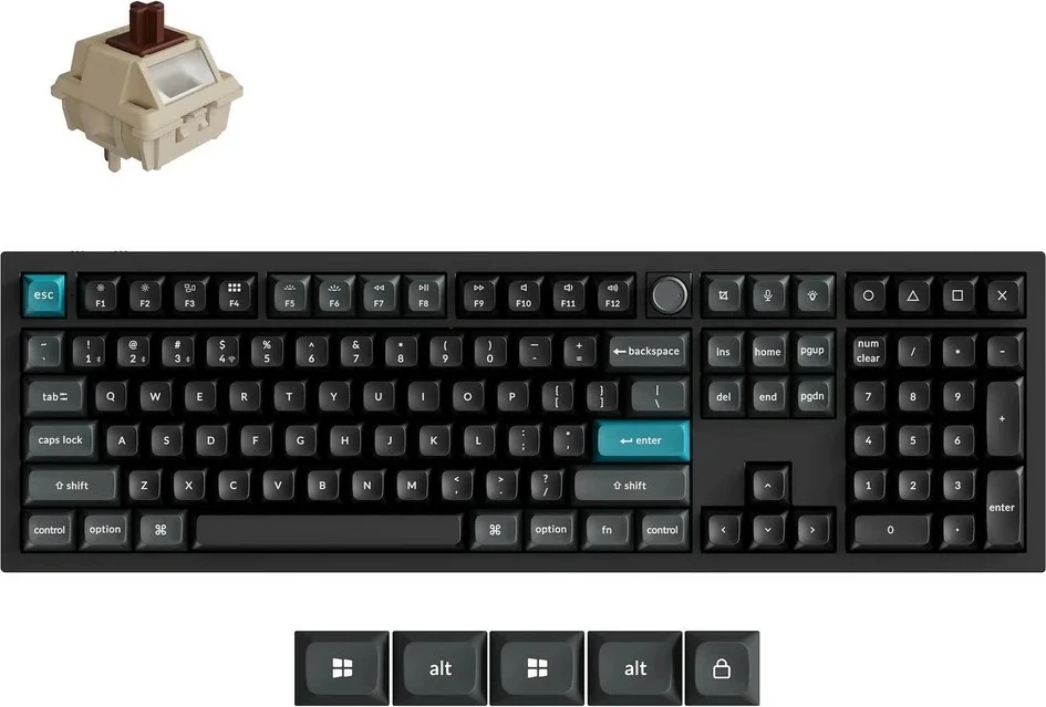 Tastierë gaming Keychron Q6 Ultra 8K, RGB, Hot-Swap, Milk POM Brown Switch, Wireless/Wired, English (US), e zezë