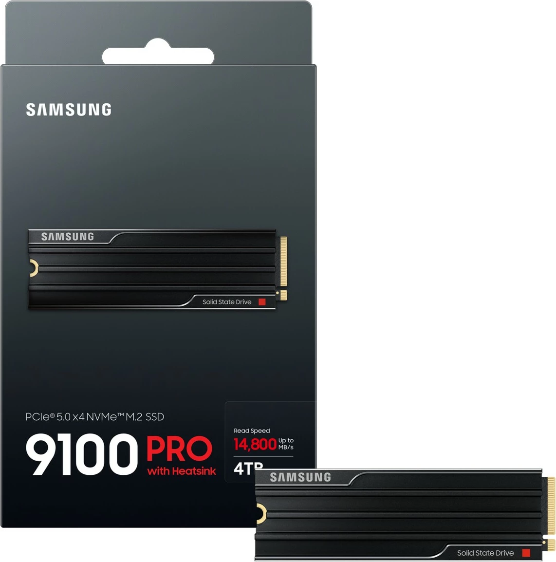 SSD Samsung 9100 PRO M.2 4TB PCIe 5.0, me heatsink, i zi