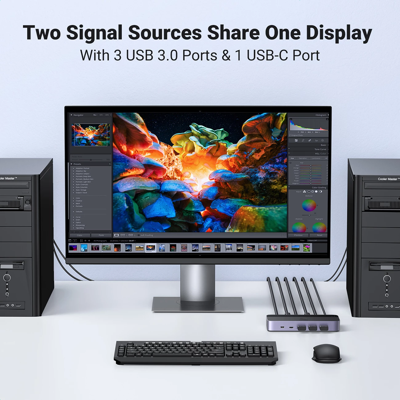 KVM switch Ugreen CM664, 4K, 6 porta, i zi