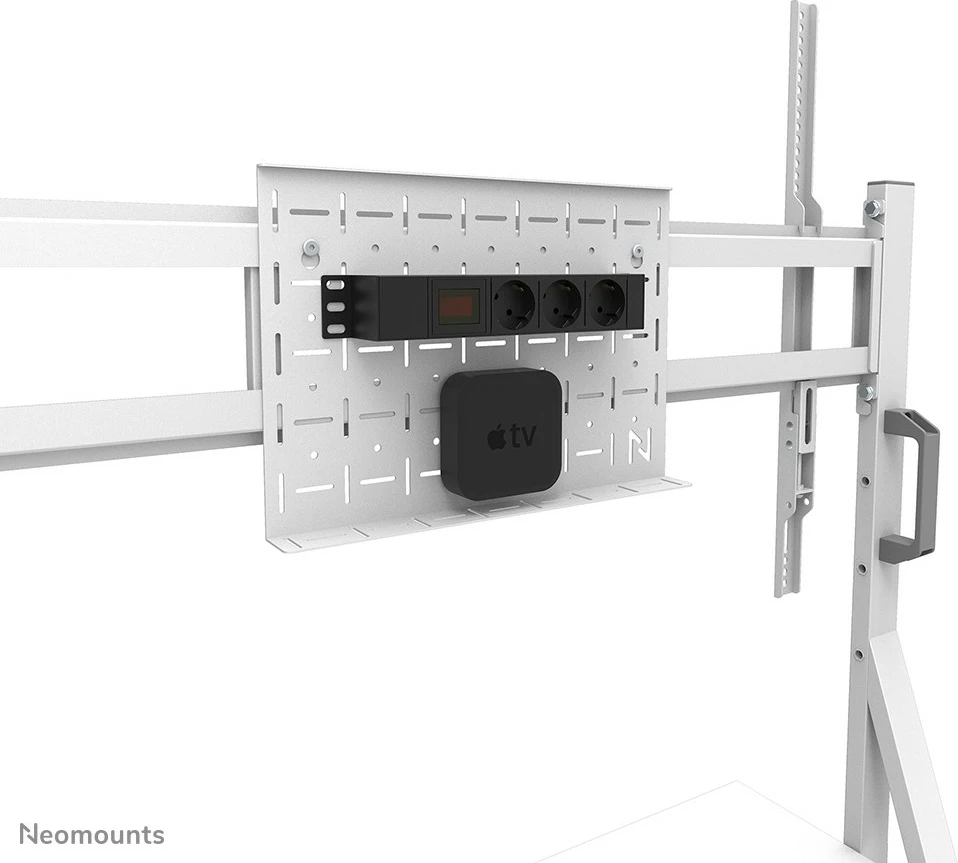 Karrocë multimediale Neomounts FL50-525WH1, për TV 55-86", çelik, e bardhë, rregullim lartësie