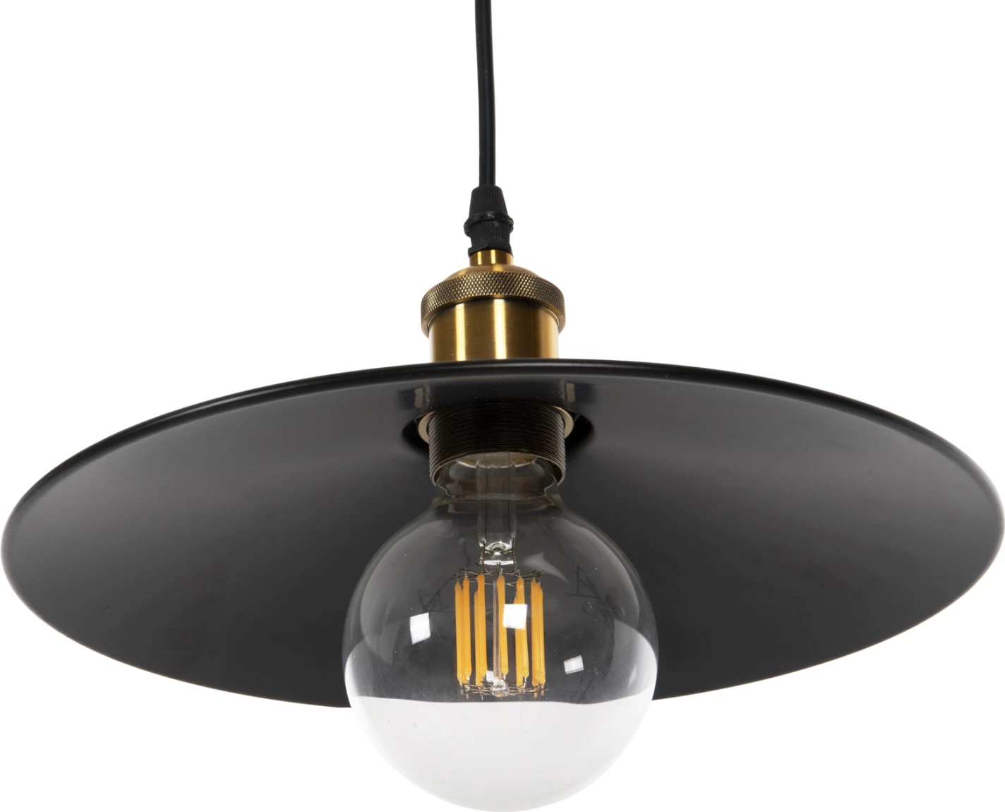 Llambë varëse tavani FH4162, metal i zi, detaj ari në majë, Φ30x109H cm