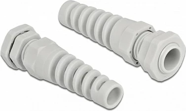 Kabelgland DeLOCK PG9 me lehtësim tërheqjeje, IP68, për kabllo 4-8 mm, gri