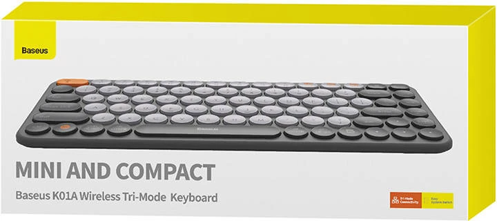 Tastierë wireless Baseus K01A, tri-modesh, gri e zbehtë (Frosted Gray)