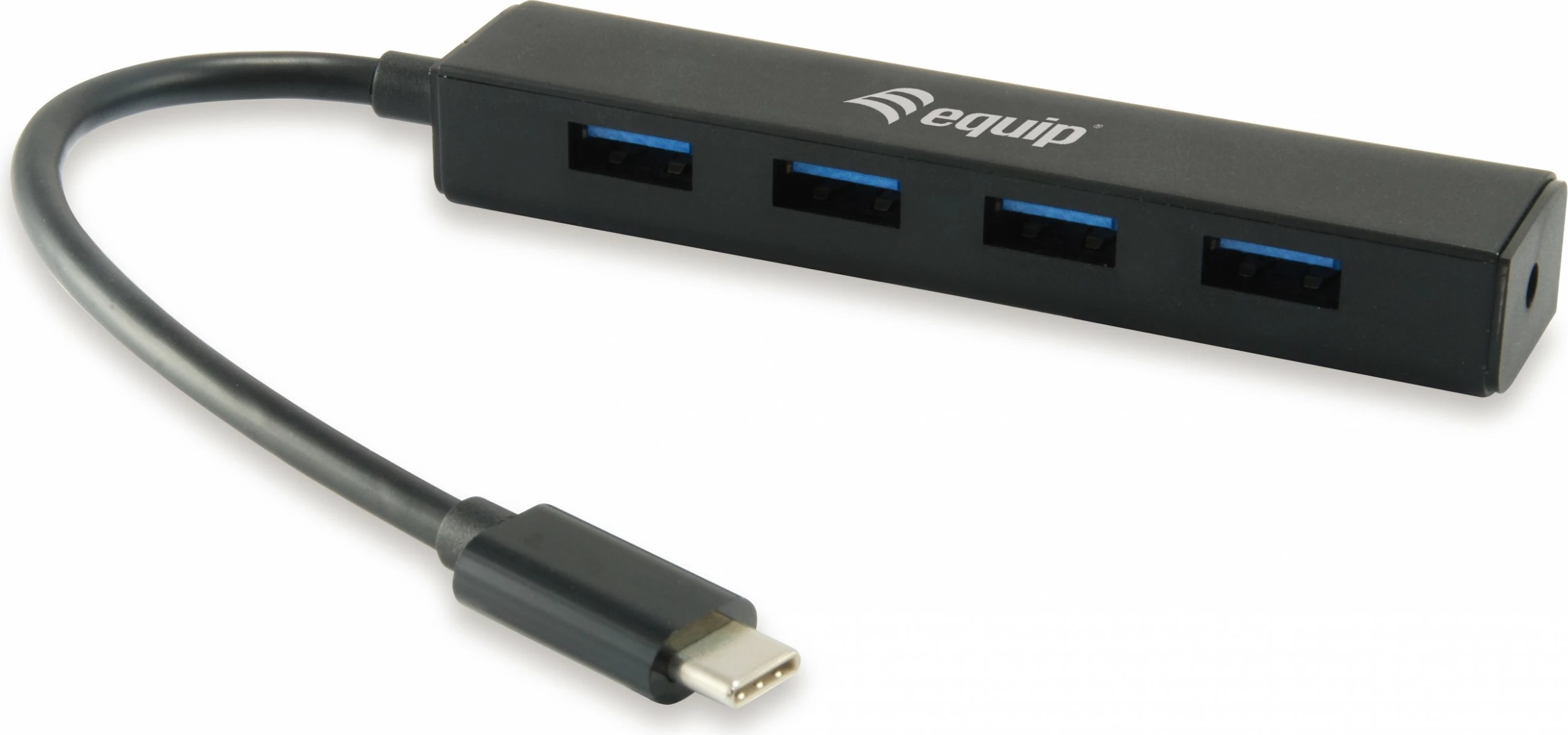 USB hub Equip 128954, 4 porta, USB 3.2 Gen 1, Type-C në Type-A, e zezë