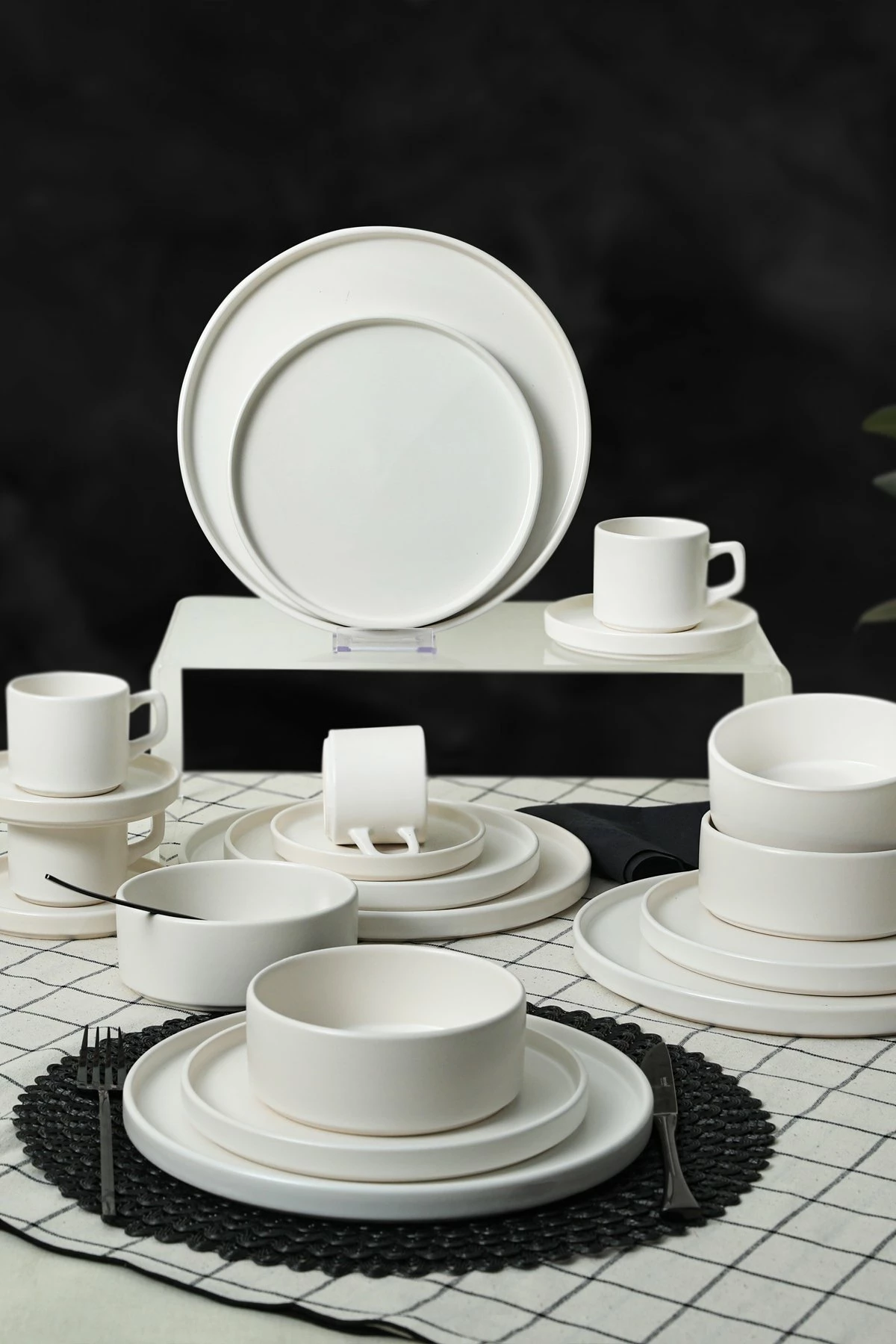 Set enësh darke qeramike, 20 copë, ngjyrë e bardhë mat, Hermia Concept, Ty038120F022A000000Map2400