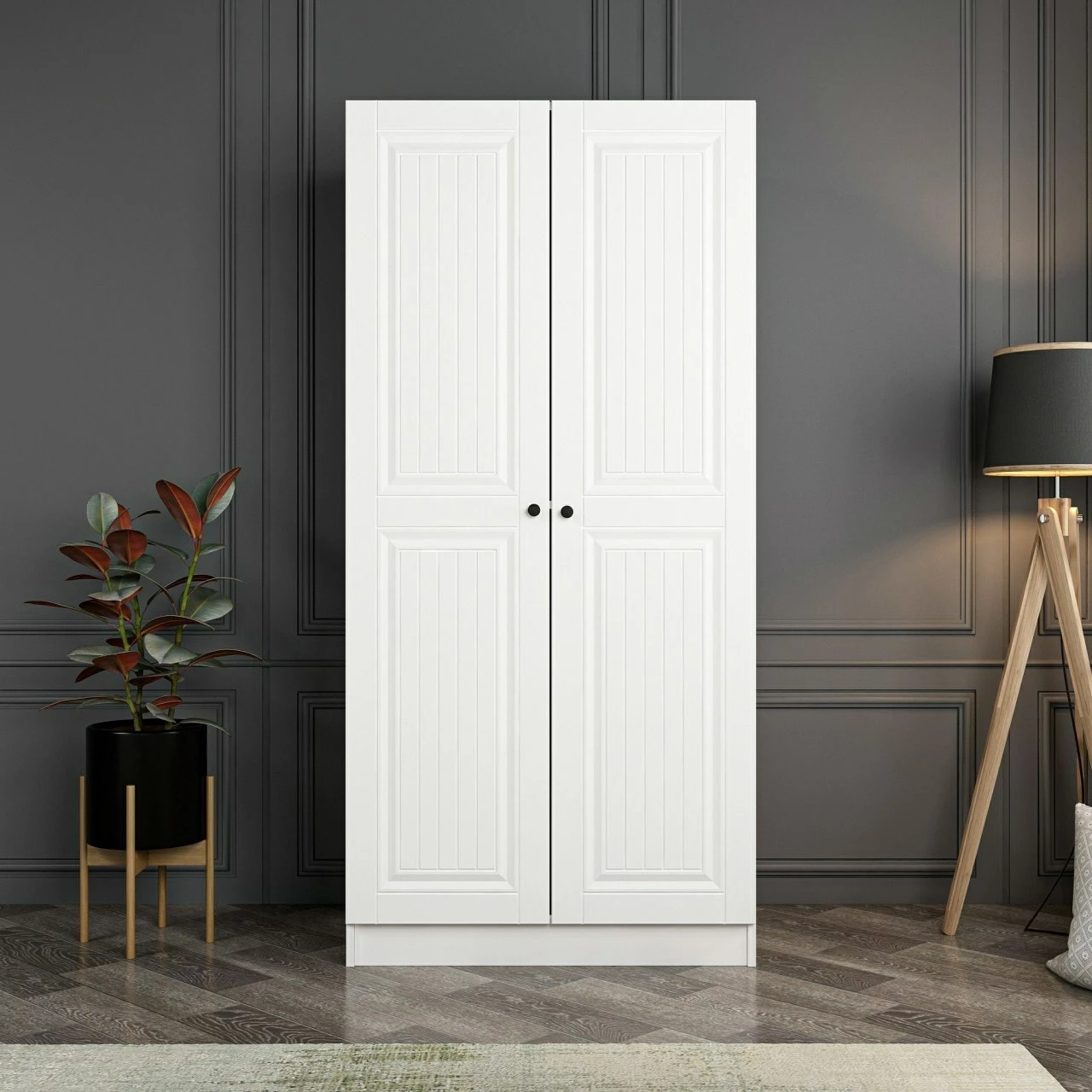 Dollap Skye Decor, Kale Membran, i bardhë, 190cm