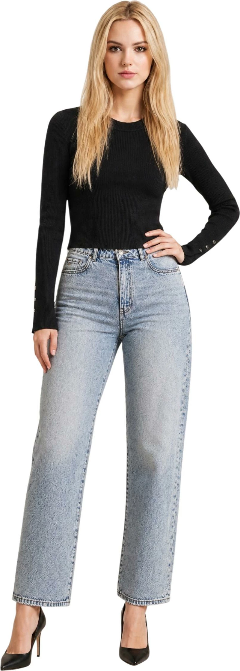 Xhemper për femra Guess Ellie W6YR09 Z0948, i zi [Madhësia: XS]