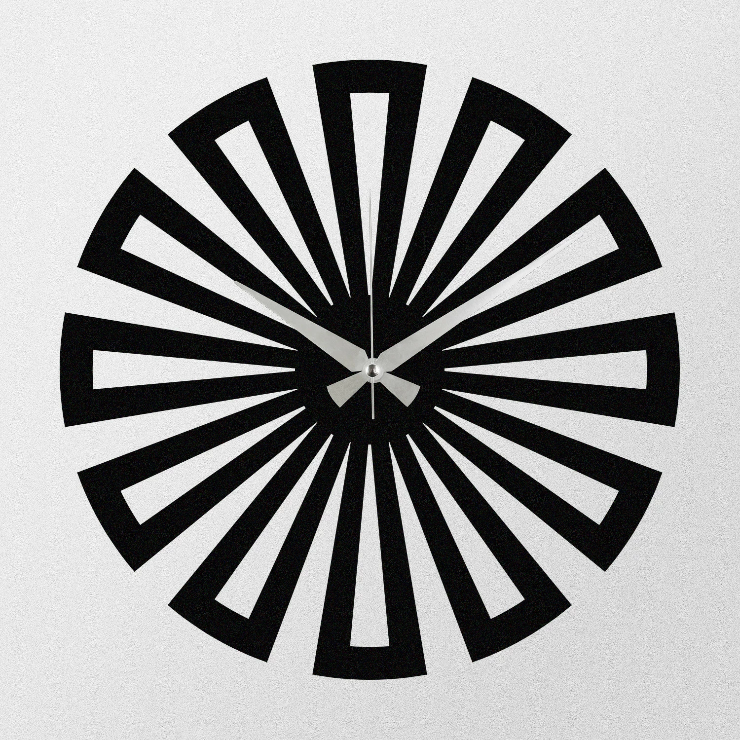 Orë muri dekorative prej metali, Wallity Enzoclock - S003, e zezë, 48x48cm