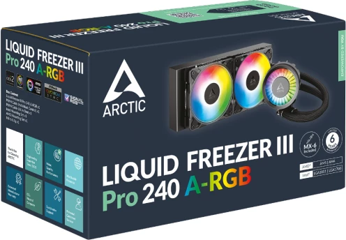 ftohës uji AIO për procesor ARCTIC Liquid Freezer III Pro 240 A-RGB, 240mm, për Intel/AMD, i zi