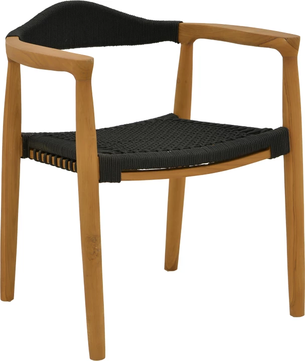 Tavolinë me karrige 7 copë Ganny-Pino dru teak ngjyrë natyrale - e zezë 180/240x100x75cm