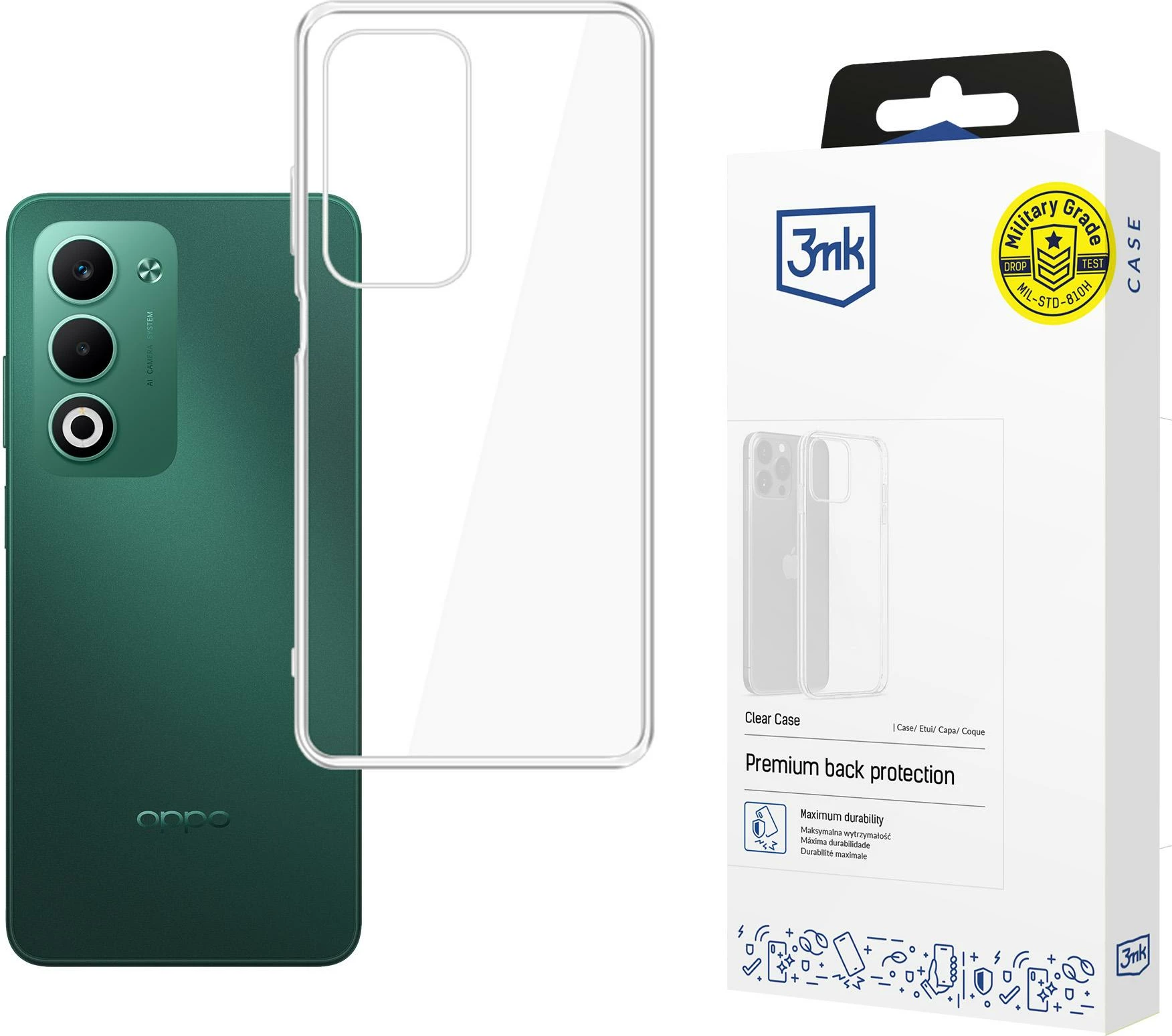 Mbështjellës 3mk Clear Case për Oppo A5 5G / A5M, transparent, paketim në kuti