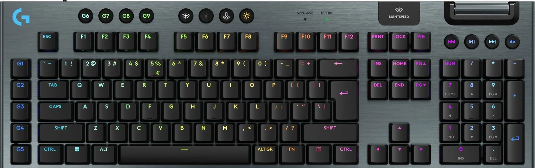 Tastierë gaming Logitech G915 X Lightspeed GL Tactile (920-012676) 100% US INTL RGB, e zezë
