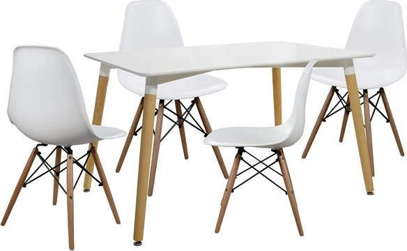 Set tavolinë ngrënieje 5 pjesë Tavolinë minimaliste 120x80 - Twist White FH10080.01