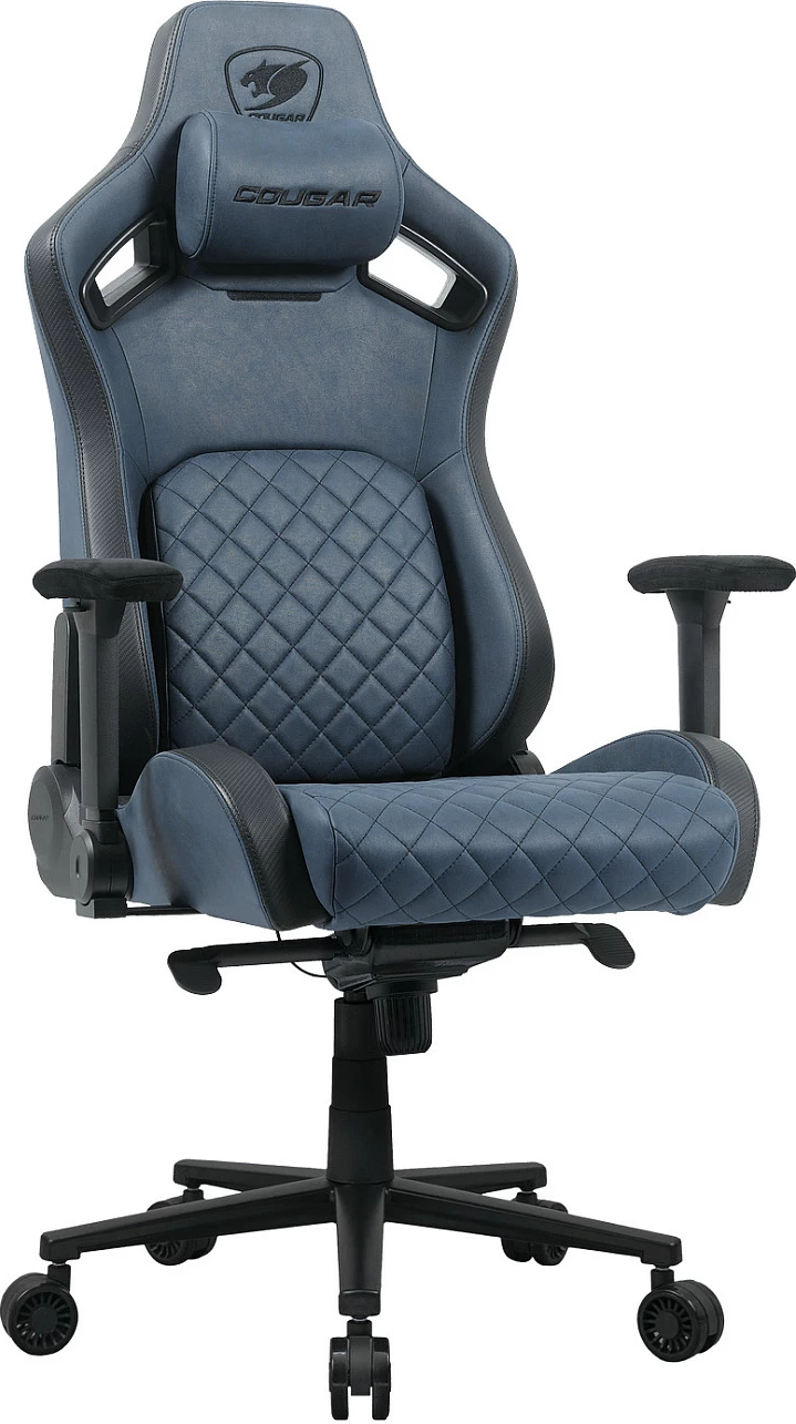 Karrige gaming Cougar Defensor S, 150 kg, 4D mbështetëse krahu, pëlhurë, Navy Blue/Black