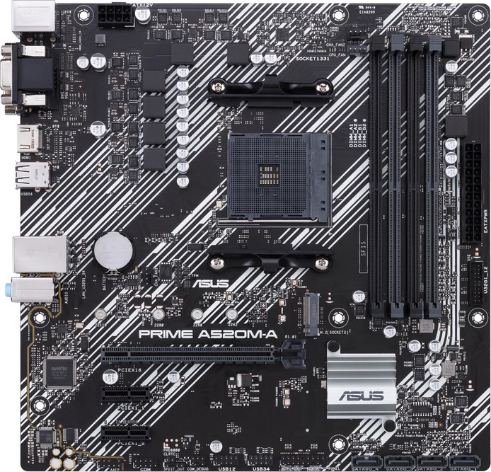 Pllakë amë, Asus Prime A520M-A II 90MB17H0-M0EAYC, chipset A520, socket AM4, mATX, Black/Light gray