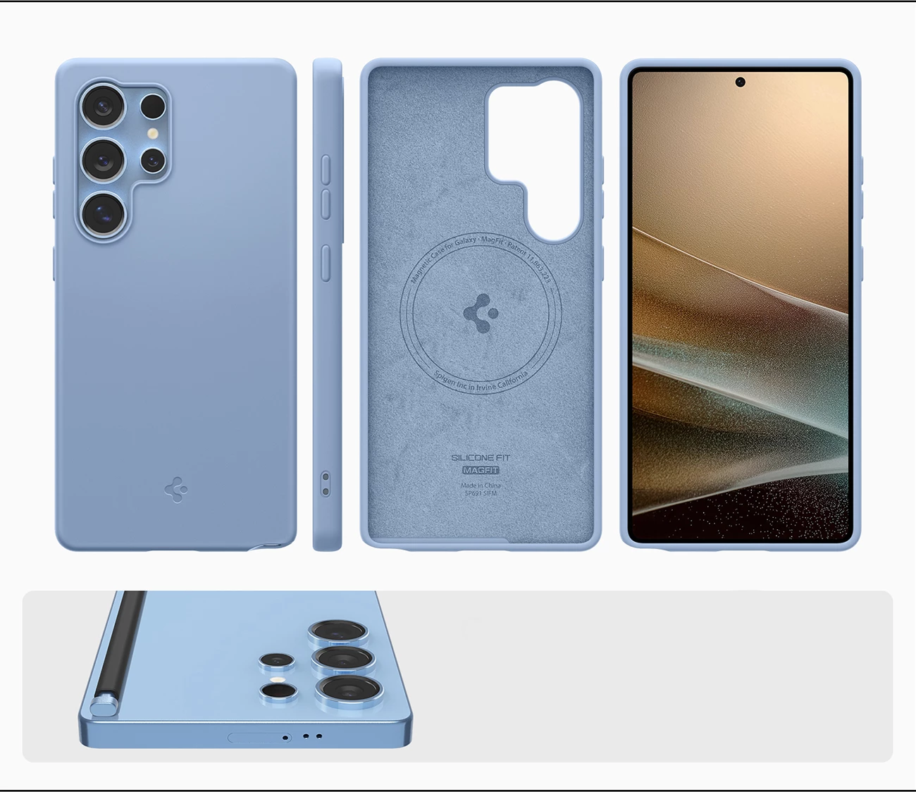 Mbështjellës Spigen Silicone Fit Mag për Samsung Galaxy S25 Ultra, Kaltër