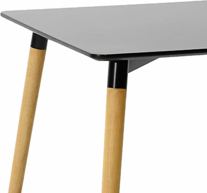 Set tavoline me karrige Aurora-Natali, 5 pjesë, MDF-PP, ngjyrë natyrale e zezë, 80x80x76cm