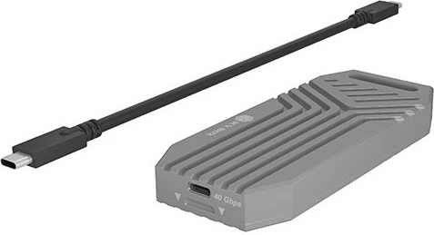Kasë IcyBox IB-1919M-C42 për NVMe M.2 2280, USB4 Type-C, Argjend