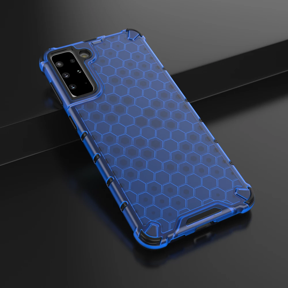 Mbështjellës Hurtel Honeycomb Case armor për Samsung Galaxy S21+ 5G, Blu