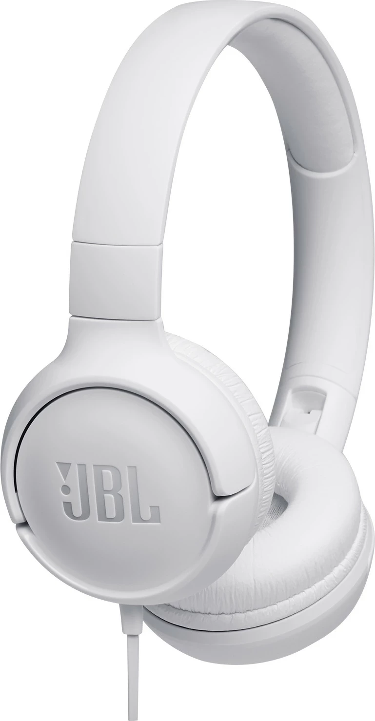 Kufje JBL Tune 500 me kabllo, Pure Bass, të palosshme, të bardha