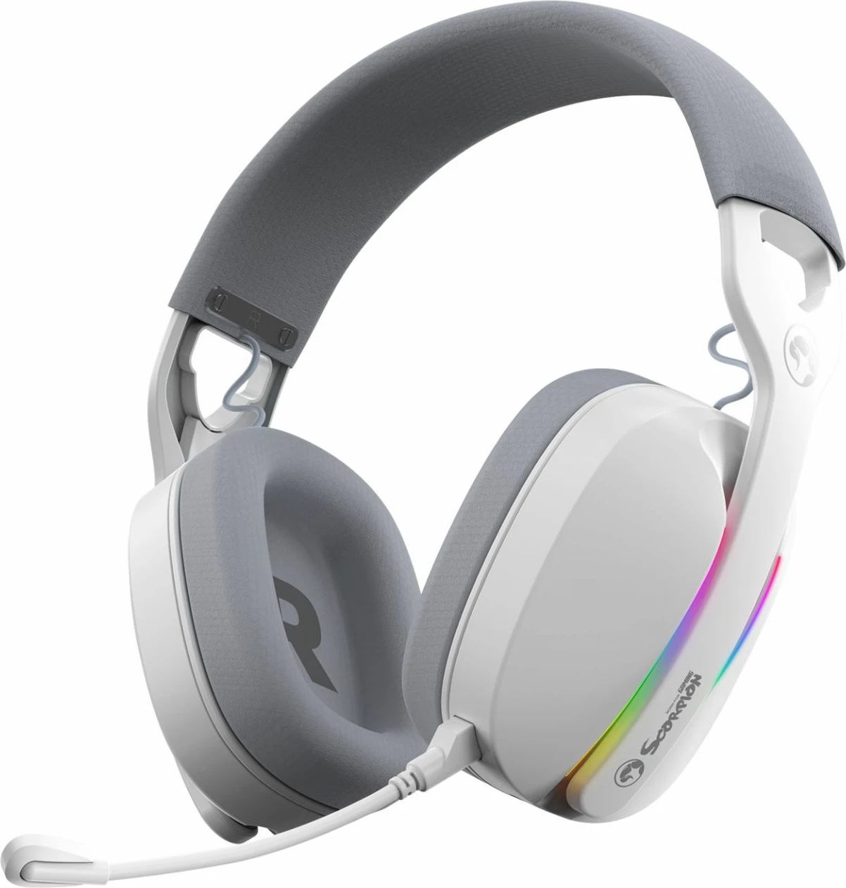 Kufje Marvo HG9086W Wireless Gaming RGB, 2.4G/BT5.3/Me kabllo, E bardhë