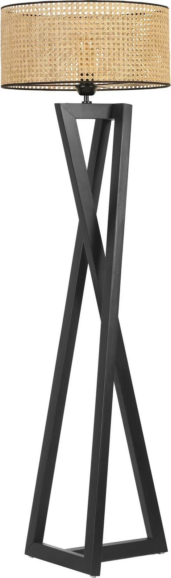 Lambader me trup druri, abazhur ratan, ngjyrë e zezë, 150cm
