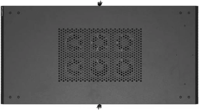 Kabinet rack dysheme 19", Lanberg FF01-6222-12B, 22U, 600x1200 mm, derë xhami, ngarkesë 800 kg, IP20, Flat Pack, e zezë