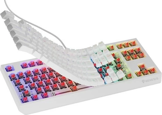 Tastierë gaming Genesis Thor 230, Outemu Red, TKL, RGB, e bardhë