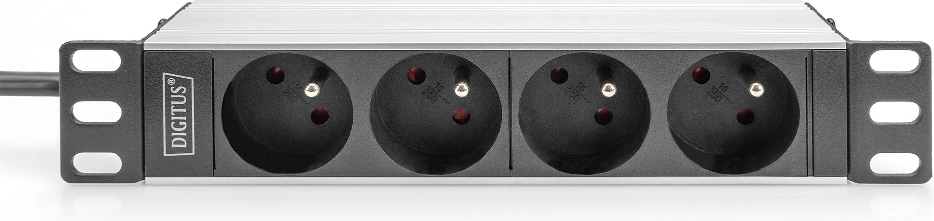 PDU Digitus 1U, 4xCEE7/5, 230V/16A, e zezë
