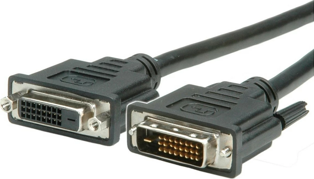 Kabllo monitori VALUE DVI-D Dual Link 2m, 24+1, mashkull-në-femër, e zezë