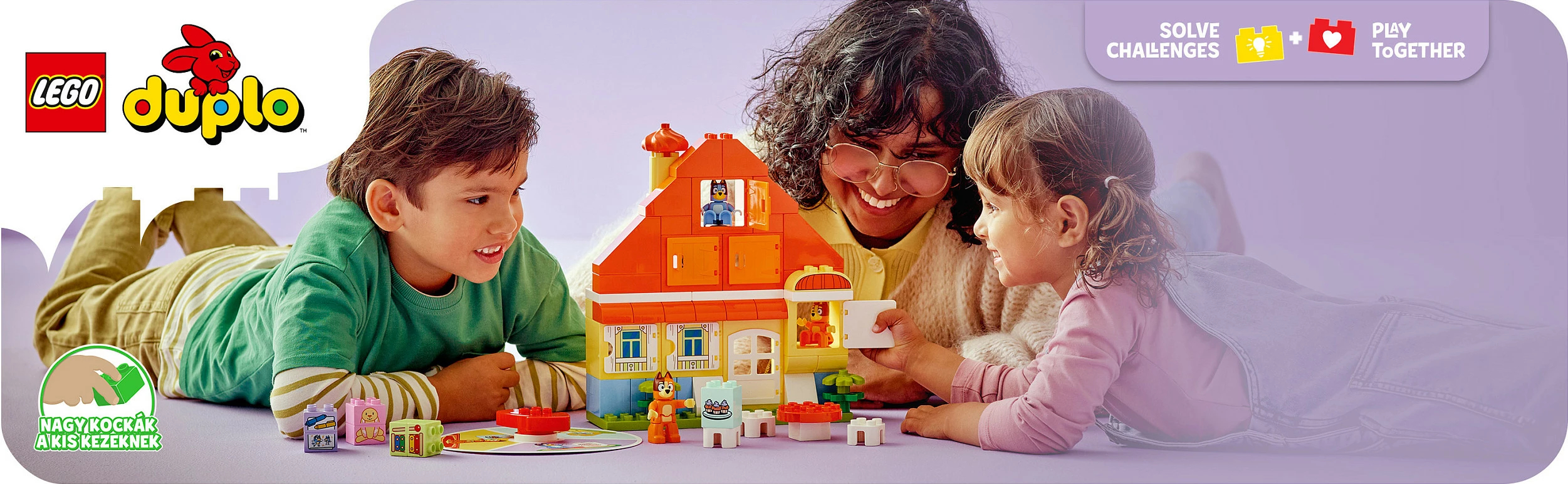 Set ndërtimi LEGO DUPLO 10459 Bluey’s Family House me lojë memorie, 83 copë, multikolor