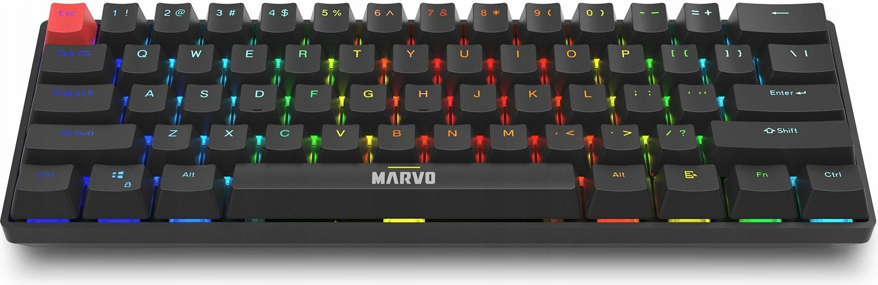 Tastierë mekanike Marvo Saber 61 KG933G EN, 60%, RGB, ZDZ Red, US layout, e zezë