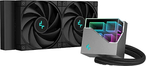 Ftohës uji AIO DeepCool LT520 240mm, 2x120mm LED, i zi