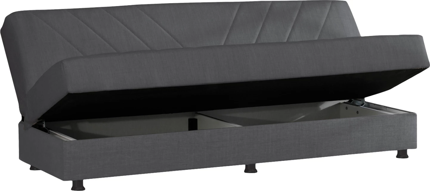 Divan shtrat 3-vendësh ANDRE FH3271.03, pëlhurë antracit, 193x82x81H cm