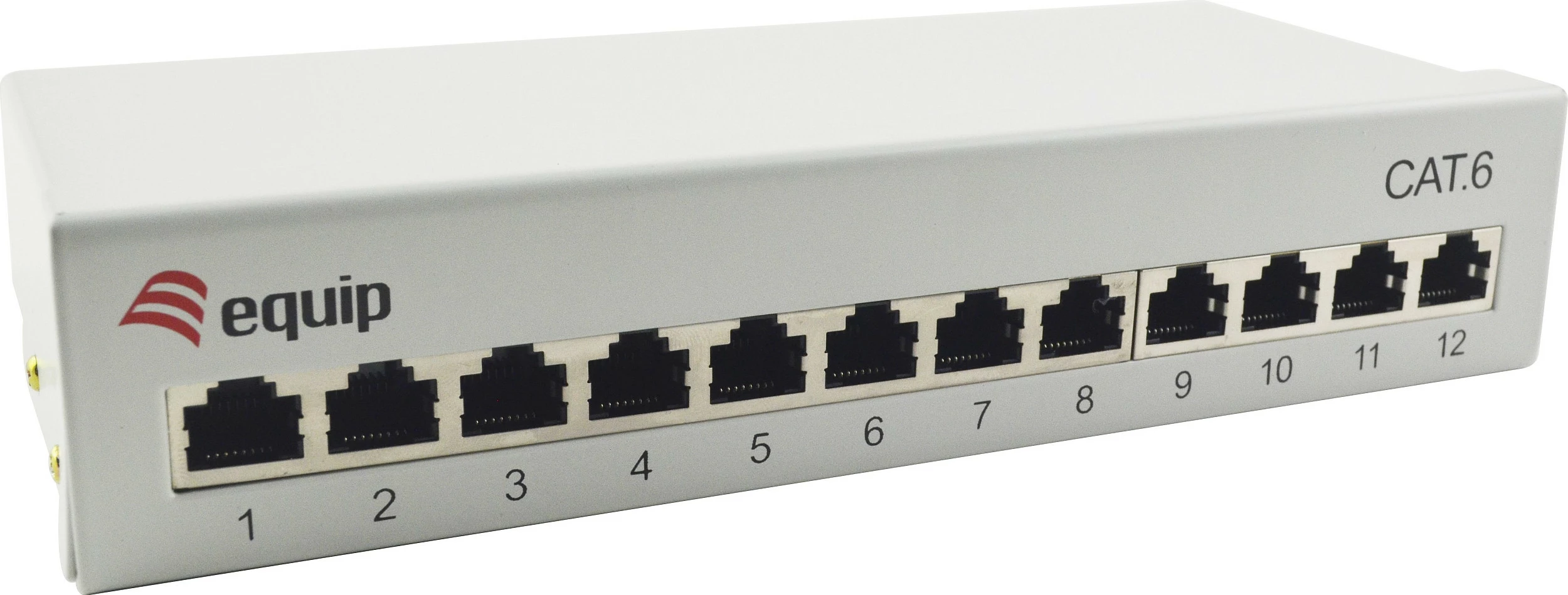 Patch panel Equip 12-port Cat6, RJ-45, 1U, bardhë