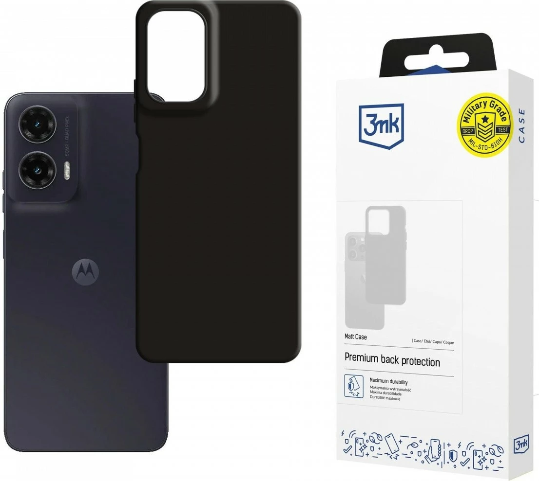Mbështjellës 3MK Matt Case për Motorola Moto G35 5G, TPU, i zi