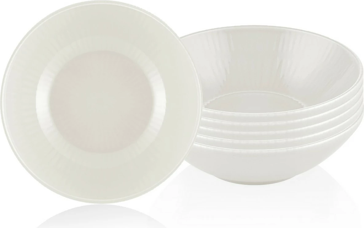 Set 6 pjata të thella Hermia, krem, NON0017