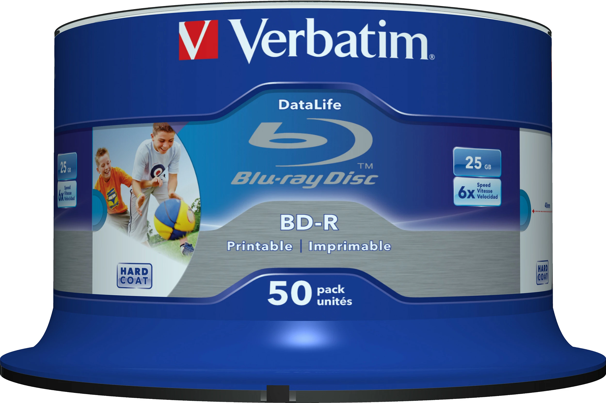 Disqe Blu-ray Verbatim DataLife 43812 BD-R 25GB, printable, 6x, 50 copë (spindle)
