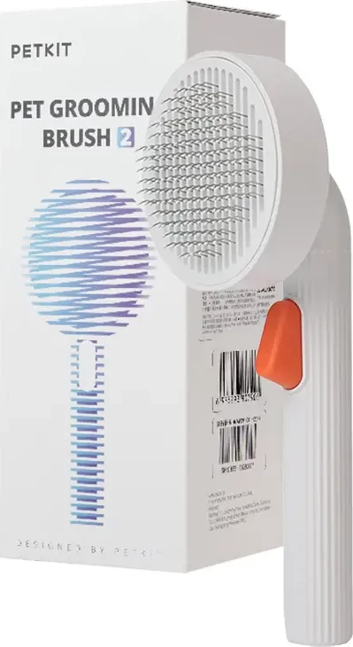 Furçë krehjeje Petkit Grooming 2 për qen dhe mace, e bardhë