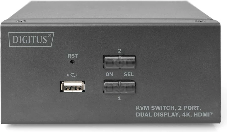 Switch KVM Digitus DS-12860, 2 porta, Dual Display, 4K, HDMI, i zi