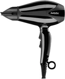 Tharëse flokësh BaByliss 6715DE Compact Pro 2400W, ion, 2 temperatura/2 shpejtësi, buton ajër i ftohtë, me difuzor dhe 2 grykë, e zezë
