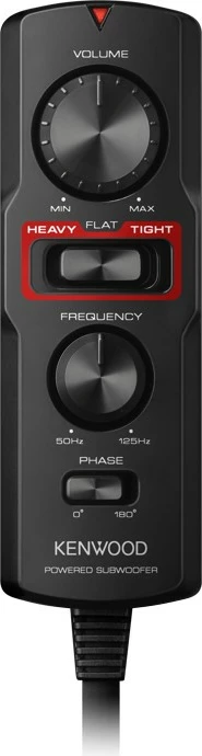 Subwoofer aktiv Kenwood KSC-PSW7EQ, klasë D, telekomandë me kabllo, alumini, i zi