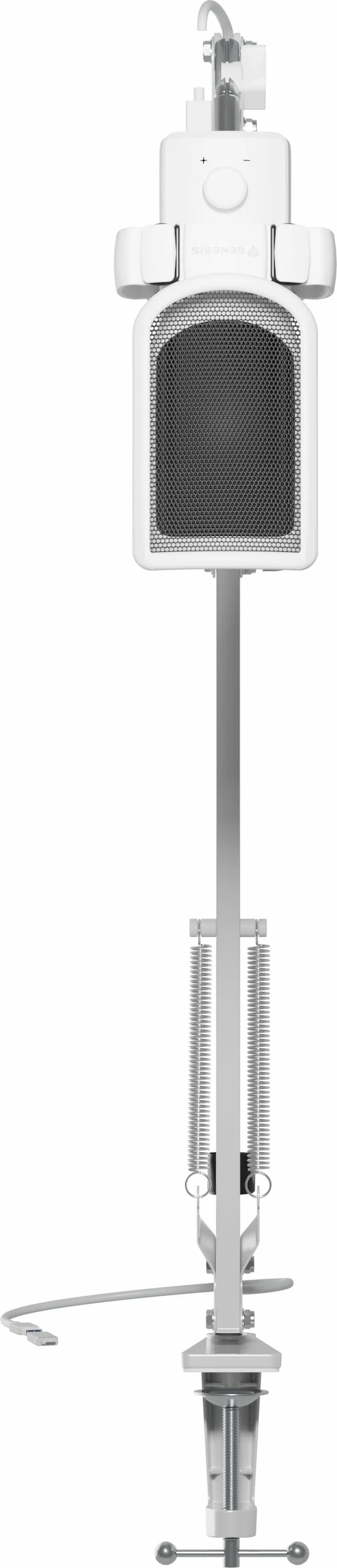 Mikrofon kondensator GENESIS Radium 251 (NGM-2355) USB-C, kardioid, RGB, set me krah dhe pop filter, i bardhë