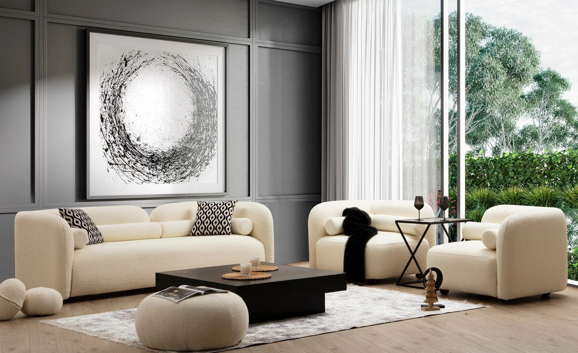Divan dy-vendësh Atelier del Sofa, Victoria Bouclette, krem